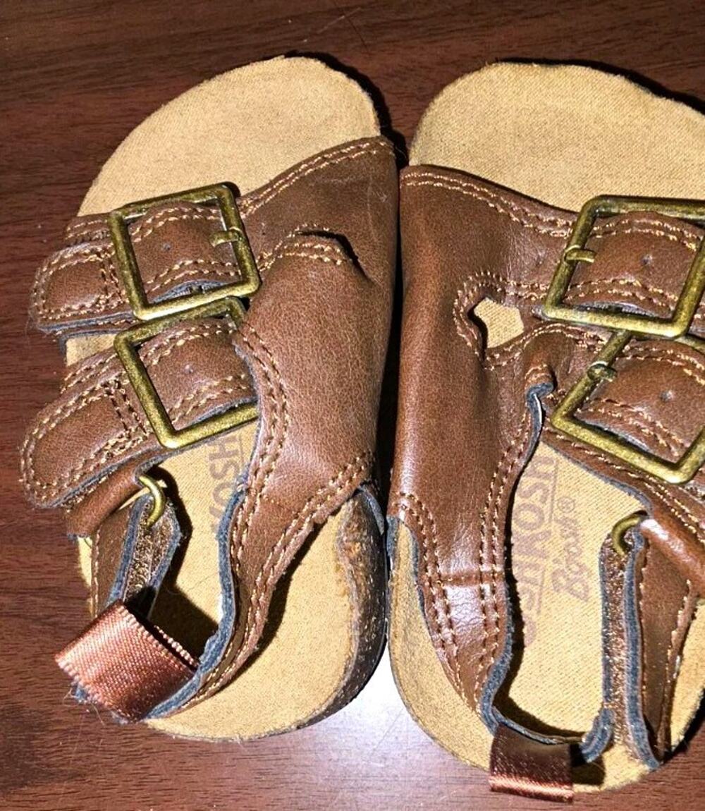 Oshkosh B’gosh Bruno Baby Sandals Toddler Size 4m Brown Adjustable Bohemian